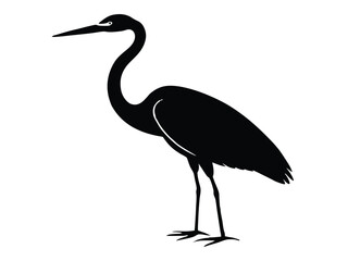 heron vector icon in bold style on black color and white background.