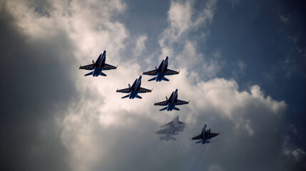 U.S. Air Force Jets Flying in Formation for Air Force Day 