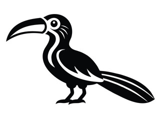 hornbill vector icon in bold style on black color and white background.