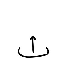 Upload icon isolated on transparent background, hand drawn style, simple design