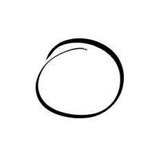 Hand drawn circle isolated on transparent background represents completeness and perfection