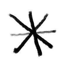 Hand drawn asterisk isolated on transparent background for graphic design use