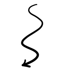 Hand drawn arrow isolated on transparent background for direction and navigation use