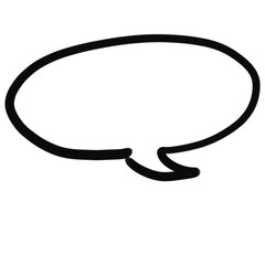 Speech bubble doodle isolated on transparent background, a communication symbol