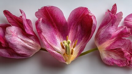Flower in Shape of a Heart Made of Tulip Petals. A Romantic and Creative Floral Design.