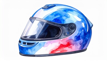 A Racing Helmet with a Glossy Finish