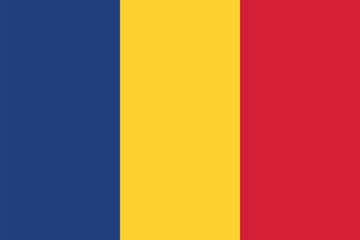 Fototapeta premium The national flag of Romania, featuring three vertical stripes in blue, yellow, and red colors, representing the country's identity.