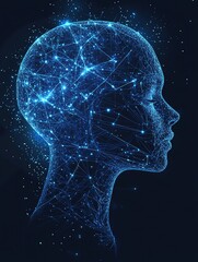 Abstract human head consists of connected dots2