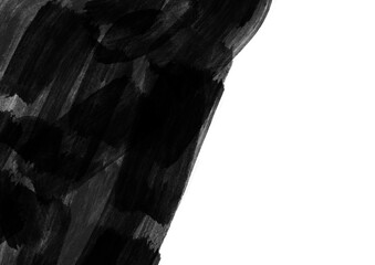 Black watercolor. Black ink on white background. Ink texture.