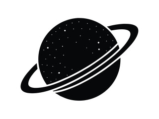 neptune planet vector icon in bold style on black color and white background. © SreeBinodiny