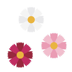 コスモスの花の3色アイコン
