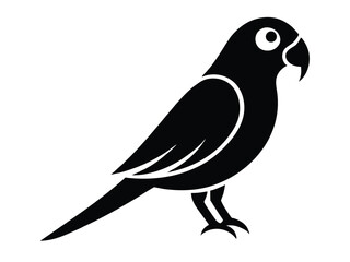 parrot vector icon in bold style on black color and white background.