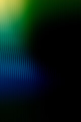 Futuristic Glass Effect Stripe Texture with Green Blue Yellow Gradient Waves, Abstract Modern Digital Background for Creative Design Projects