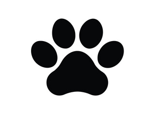 paw vector icon in bold style on black color and white background.