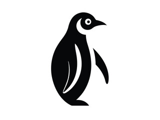 penguin vector icon in bold style on black color and white background.
