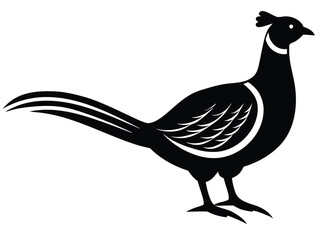 pheasant vector icon in bold style on black color and white background.