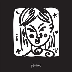 Minimalist Line Art Face Illustration for Wall Decoration, Branding, Social Media, Brochure, Beauty Logos, T-shirt Print & Web, and Hand-Drawn Design.