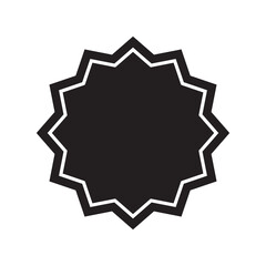 Bahai religious symbol in silhouette on white background.