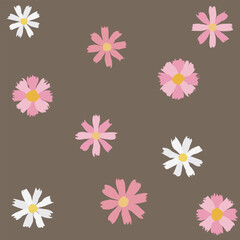 ラフなコスモスの花のデザインパーツ