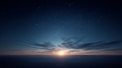 Radiant Milky Way in a Dreamy Night Sky with Shining Stars and a Touch of Dawn Light