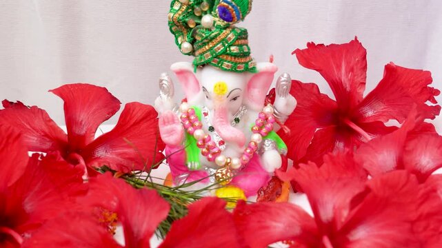Indian sweets Modak which is offered as prasad to Elephant headed god called Lord Ganesha on Ganesh chaturthi with Pooja Thali. Pooja thali arranged for worshipping Lord Ganesh