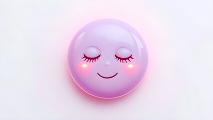 Fototapeta premium Peaceful Smiling Emoticon, isolated on transparent background