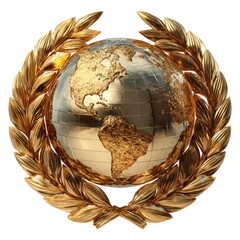 Golden Globe Laurel Wreath World Achievement Award isolated on a white background