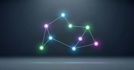 Minimal Abstract Technology Background With Glowing Nodes