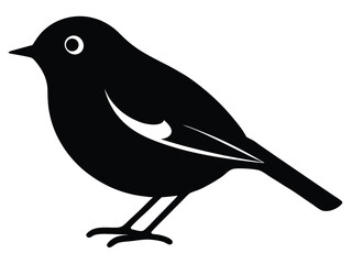 robin vector icon in bold style on black color and white background.