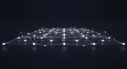 Minimal Futuristic Grid With Glowing Nodes