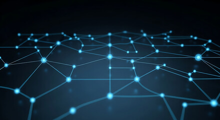 Minimal Tech Network Background With Glowing Nodes