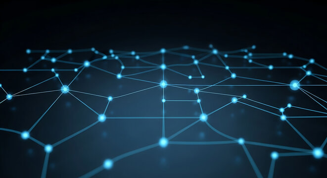 Minimal Tech Network Background With Glowing Nodes - Powered by Adobe