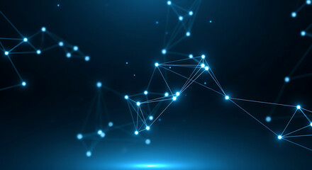 Minimal Tech Network Background With Glowing Nodes