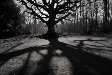 black and white tree shadow,spooky tree in the night,spooky halloween background,Scary tree Shadow overlay effect for halloween background,Scary treen and shaow in the forest