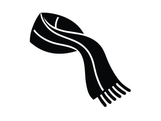 scarf vector icon in bold style on black color and white background.