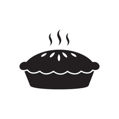Warm pie icon silhouette vector flat illustration design on white background