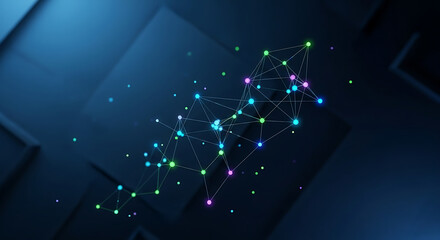 Simple Abstract Network Background With Glowing Points