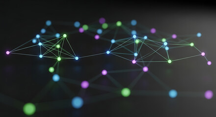 Simple Abstract Network Background With Glowing Points
