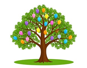 Vibrant Celebration Tree with Colorful Balloons