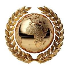 Golden Globe Award Winning Achievement Global Success, isolated on a white background