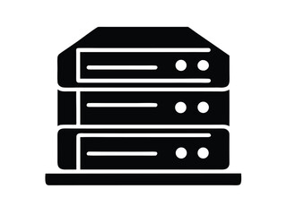 server vector icon in bold style on black color and white background.