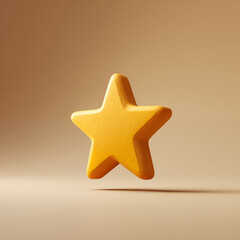 Golden star icon floating on gradient background, perfect symbol for rating, achievement and success in business and award concepts