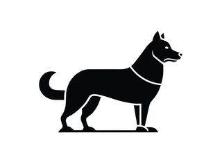 sled dog vector icon in bold style on black color and white background.