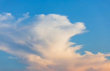 Softly Lit Cloud Mass in the Late Afternoon Sky