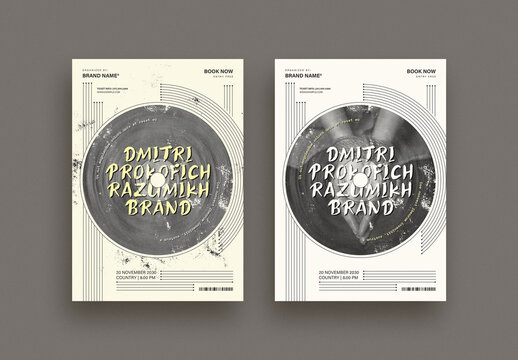 Vintage and Minimalist Music Flyer Template Layout
