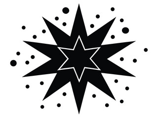 star cluster vector icon in bold style on black color and white background.