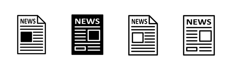 Newspaper icon set. news paper vector sign