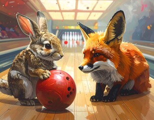 Unexpected Alley - Rabbit and Fox Bowling Rendezvous.