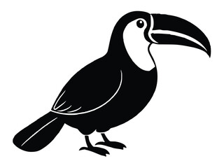 toucan vector icon in bold style on black color and white background.