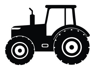 tractor vector icon in bold style on black color and white background.